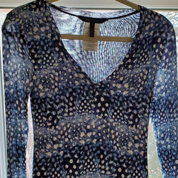 BCBGMaxAzria Bodycon Knit Modal Dark Navy Dress. Size S - Picture 6 of 7